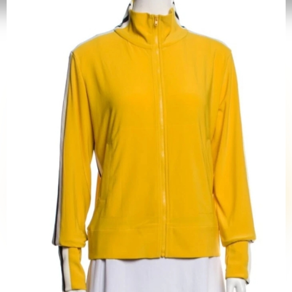 Norma Kamali Kill Bill yellow striped zip jacket XXS